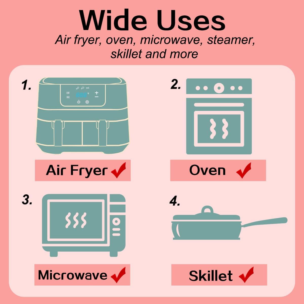 100Pcs Air Fryer Liners for Ninja Dual, Air Fryer AF300UK AF400UK Accessories, Disposable Airfryer Parchment Paper Liners, Compatible with Ninja, Breville, Tower & Other Dual Zone Fryers