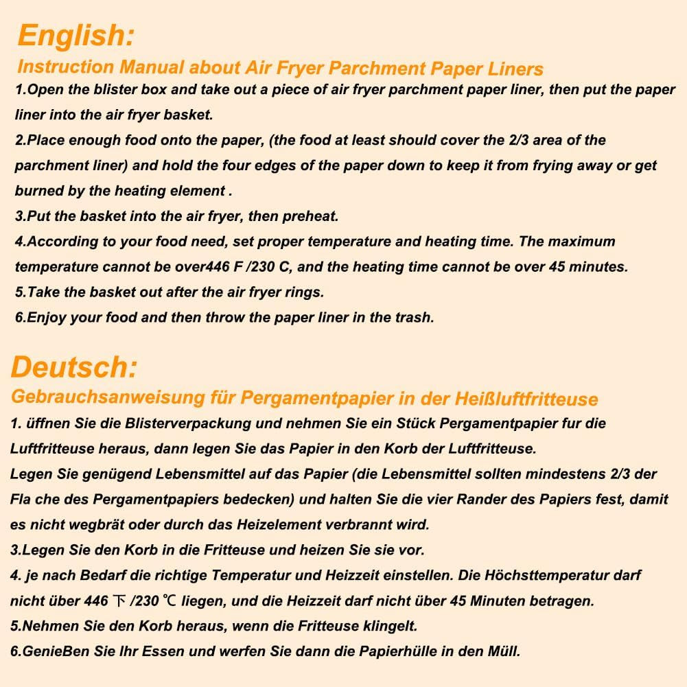 100Pcs Air Fryer Liners for Ninja Dual, Air Fryer AF300UK AF400UK Accessories, Disposable Airfryer Parchment Paper Liners, Compatible with Ninja, Breville, Tower & Other Dual Zone Fryers